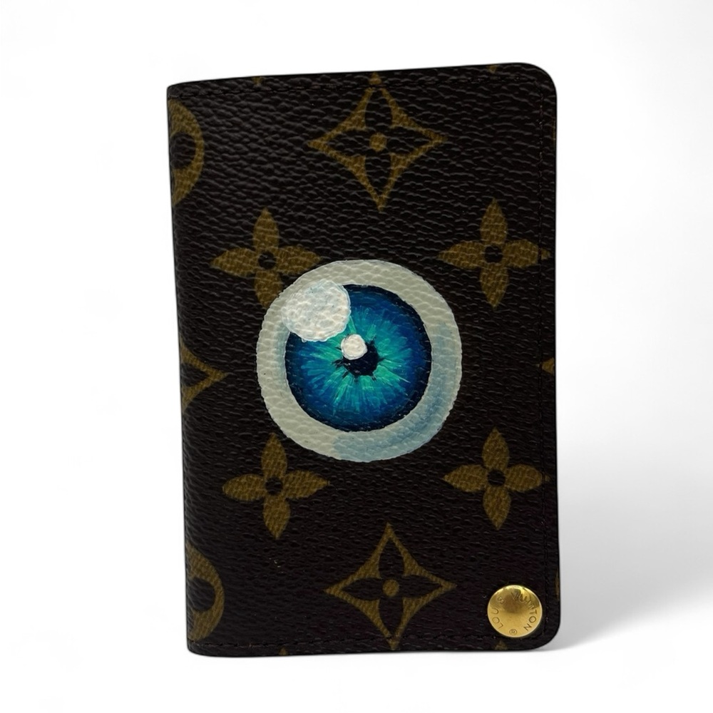 Vintage Louis Vuitton Monogram Card Holder W/ Custom Painted Evil Eye 🧿